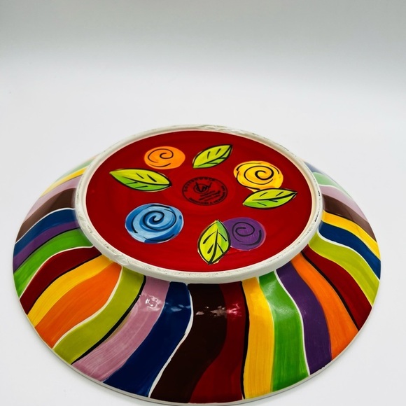 HAUSENWARE DESIGNED BY MARY ROSE YOUNG BRIGHT COLORFUL 13” BOWL - Picture 11 of 12